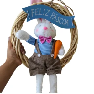 Guirlanda Coelho Azul 48Cm