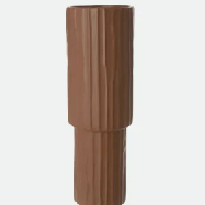 Vaso em Cerâmica Marrom 30,2cmX 9,8cm