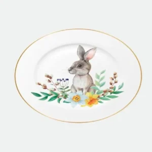Prato Sobremesa Coelho Páscoa 19cm