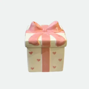 Pote Decorativo Quadrado em Cerâmica (Rosa) 15,7X13,2cm