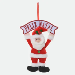 Papai Noel C/Placa Para Pendurar(Vermelho e Branco)