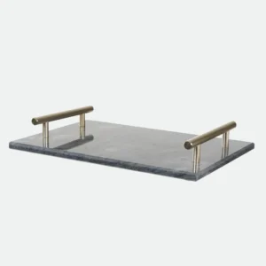 Bandeja Marmore 4,6X20x30cm C/ Alca Dourada
