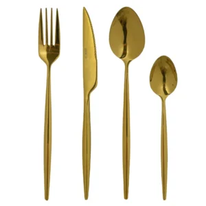Faqueiro Aço Inox 24 Peças (Dourado Brilhoso)
