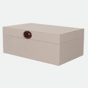 Caixa Decorativa Mdf Com Revest Pu (Off White)28X18X10,7cm