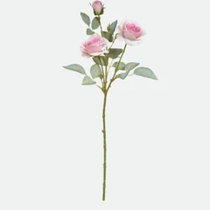 Haste de Rosa Artificial Toque Real Rosa 2 tons – 71cm Decoração Luxo