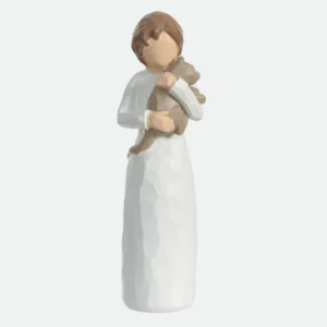 Escultura Decorativa em Resina Mulher com Gato - 13cm