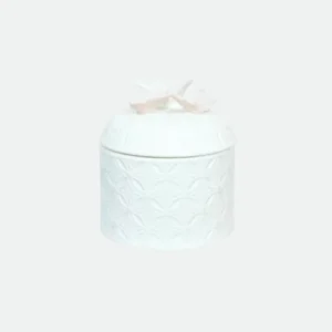 Pote Porcelana Decorativo Delicado Branco Borboletas - 9,5cm