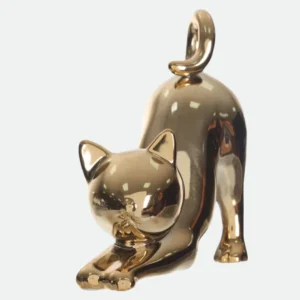 Escultura Decorativa em Cerâmica Dourada 11,5cm