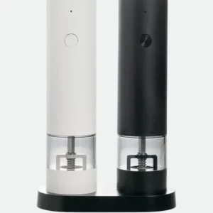 Moedor - Sal e Pimenta - Elétrico Recarregável USB em ABS - Preto e Branco - Full Fit