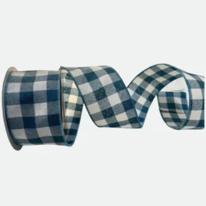 Fita Aramada Xadrez C/costura Azul E Branco 6,3cmx9,14m