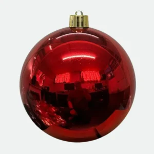 Bola Natalina Lisa Brilhante Vermelha 30cm
