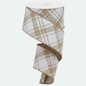 Fita Aramada Xadrez ( Branco Dourado ) 6,3cmX9,14m