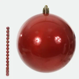 Jogo de Bolas de Natal Vermelhas em Tubo – 15 Unidades (4 cm)