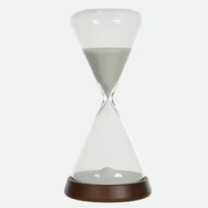 Ampulheta Decorativa Vidro Madeira 30 Minutos (Branco) 22,5X10X10cm