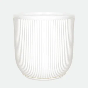 Vaso de Planta Canelado Terrassa em Polipropileno Branco – 29x28cm