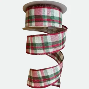 Fita Natalina Decorativa Xadrez 3,8cmX9,14m