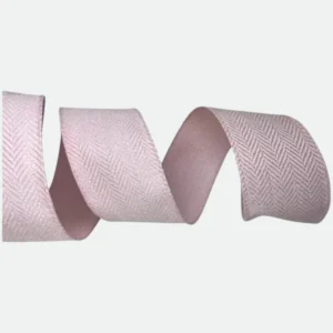 Fita Aramada Tecido com Costura (Rosa e Branco) 6,13cmX9,14m