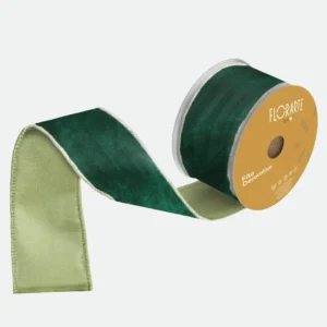 Fita Aramada Veludo C/Costura (Verde Dourado) 6,3cmX9,14m-Florarte