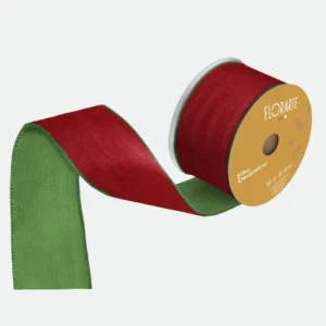 Fita Aramada Veludo C/Costura (Vermelho Verde) 6,3cmX9,14m