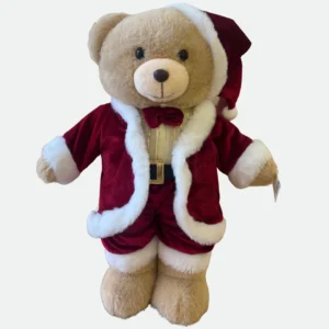 Urso de Pelúcia Natalino Papai Noel de Veludo 40cm