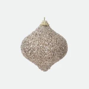 Pendente Gota Natal Champanhe 8cm - Florarte