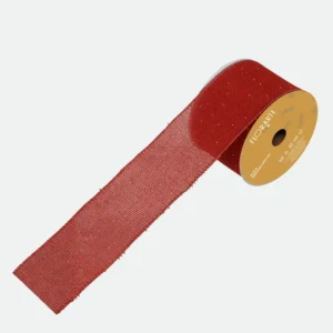 Fita Aramada Juta C/ Glitter Vermelha 6,3cmX9,14m - Florarte