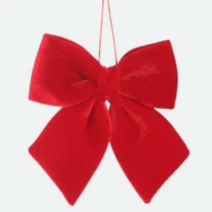 Laço Natalino Decorativo em Veludo Vermelho 20cm