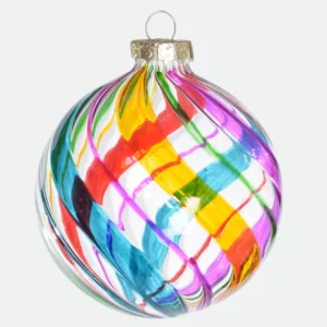 Bola de Natal em Vidro Borossilicato Colorida Transparente 8cm