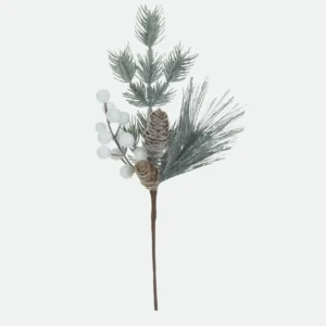 Haste Berry Natal Nevado C/Pinha(Branco) 33cm