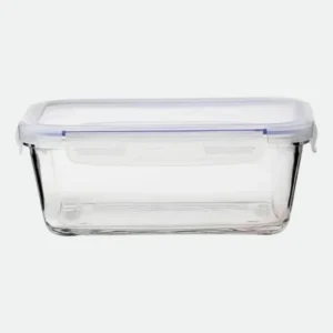 Pote Hermetico Retangular Em Vidro Borossilicato com tampa 1510ml