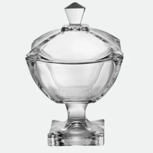Potiche Bomboniere C/ Pé Noble Em Cristal 23 cm L'hermitage Incolor