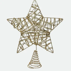 Ponteira de Árvore Estrela Natal (dourado) 28X23cm