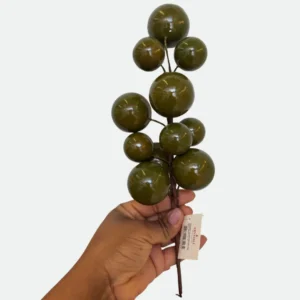 Haste Decorativa Natalina com Bolas Verde Oliva 30cm